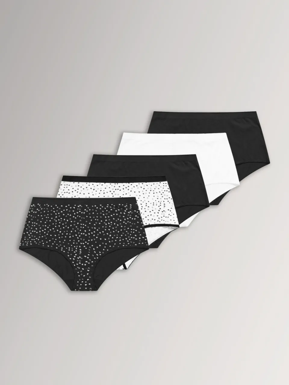 Yours 5Pack Zwarte Maxislips Met Kleine Vlinderprint En Hoge Taille-44, foto 5