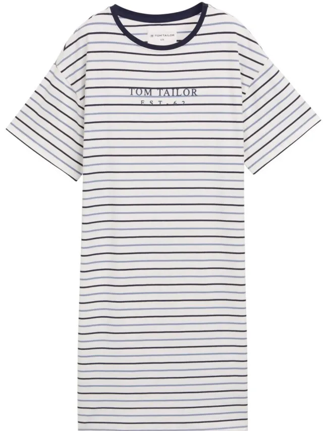 Tom Tailor Nachthemd met streeppatroon - white-medium-horizontal stripe