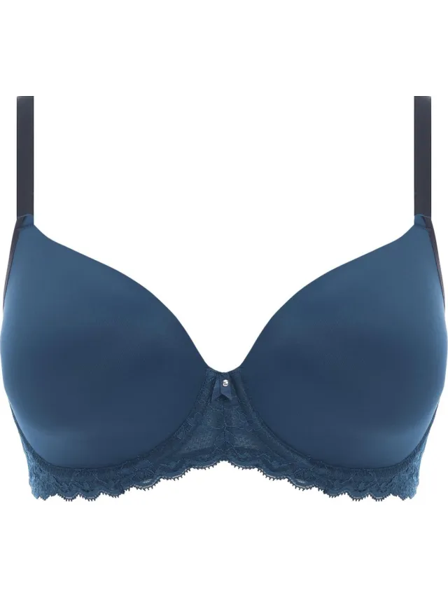 Freya OFFBEAT UW Moulded Demi T-shirt Bra Vrouwen Beha - POSEIDON Blauw