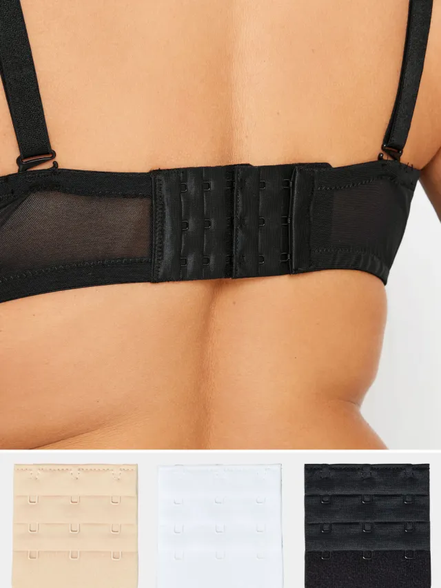 Yours Set Van Drie Paar Bhverlengers In Zwart/Wit Size One Size Black