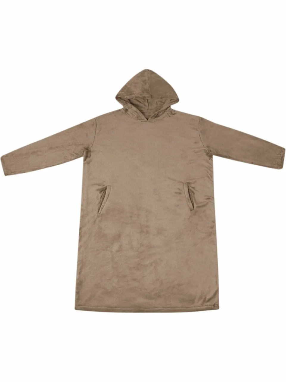 vidaXL Deken hoodie Camel S Flanel, foto 2