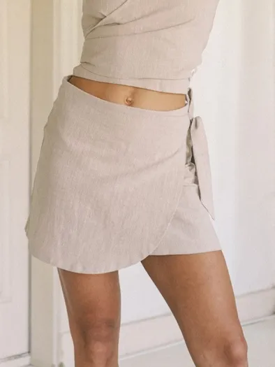 The View Yoga dames vegan Wikkelrok Sri Beige