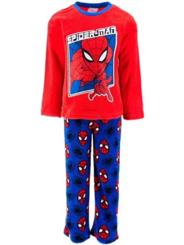 Marvel Spiderman Pyjama - Coral Fleece - Rood / Blauw