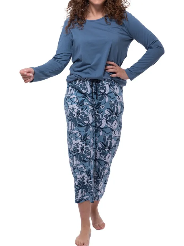 Ammann Dames pyjama Night & Home blauw
