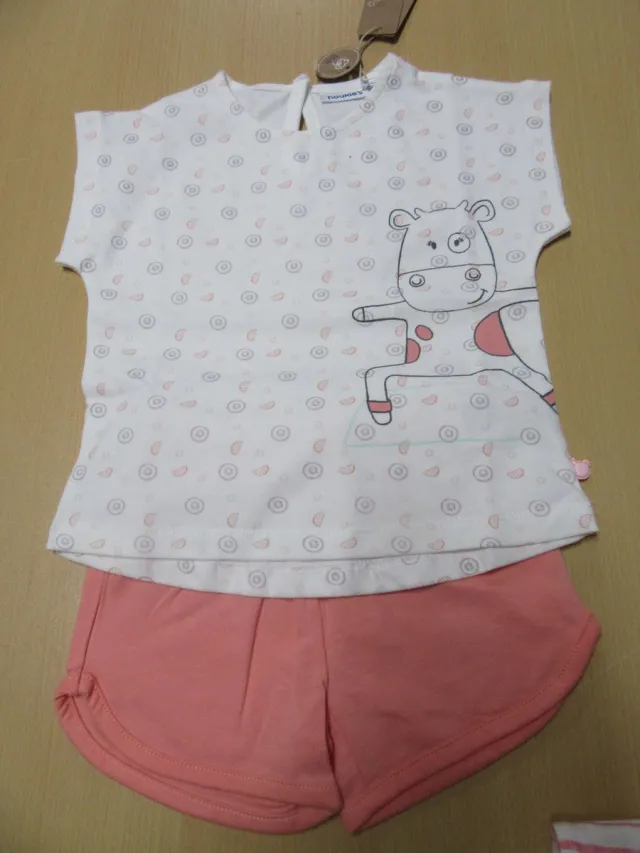Noukie's Pyjama - Meisje - Lola - 4 jaar 104 gebroken wit