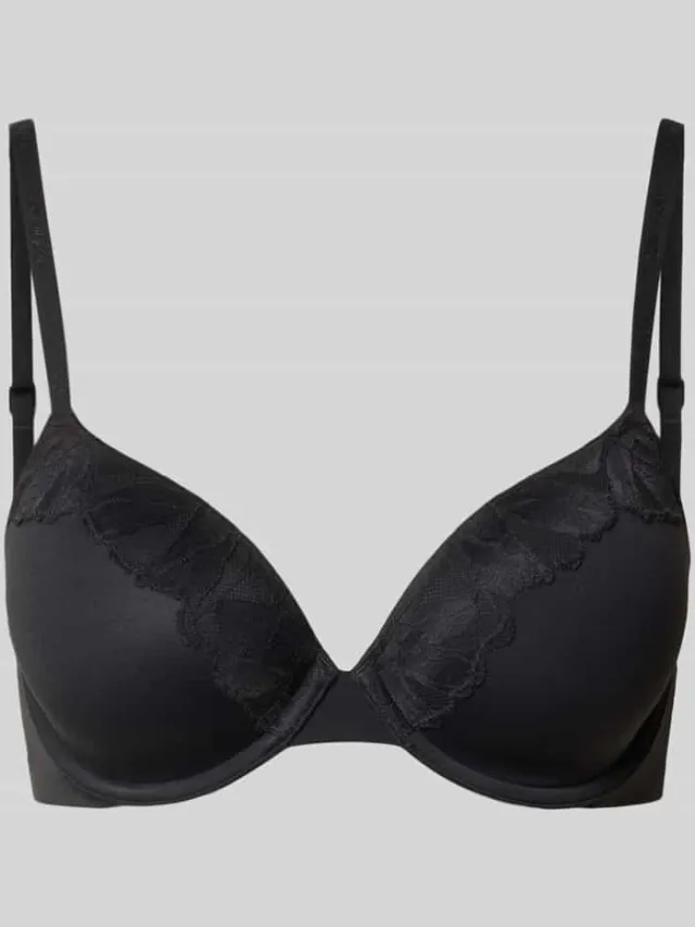 Calvin Klein Regular fit beha met kant, model 'Cove' Zwart