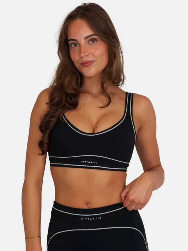 Fittastic Sportswear voorgevormde sport-bh light support zonder beugel - zwart