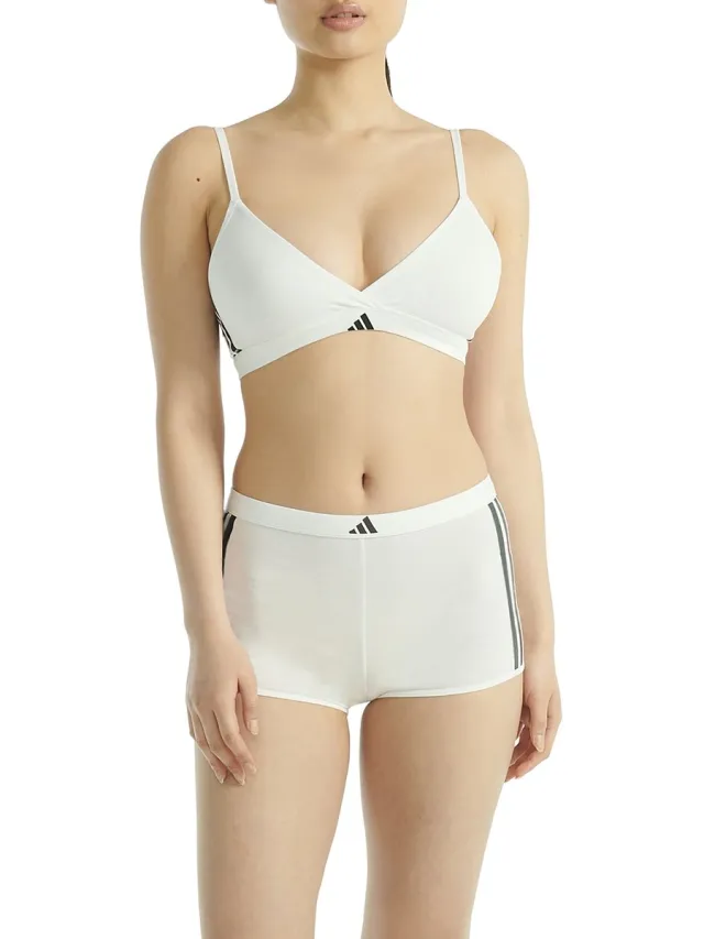 Adidas Sportswear TRIANGLE WRAP BRALETTE - Sport Active Essentials Cotton 3 Stripes – Damen Onderbroek - wit