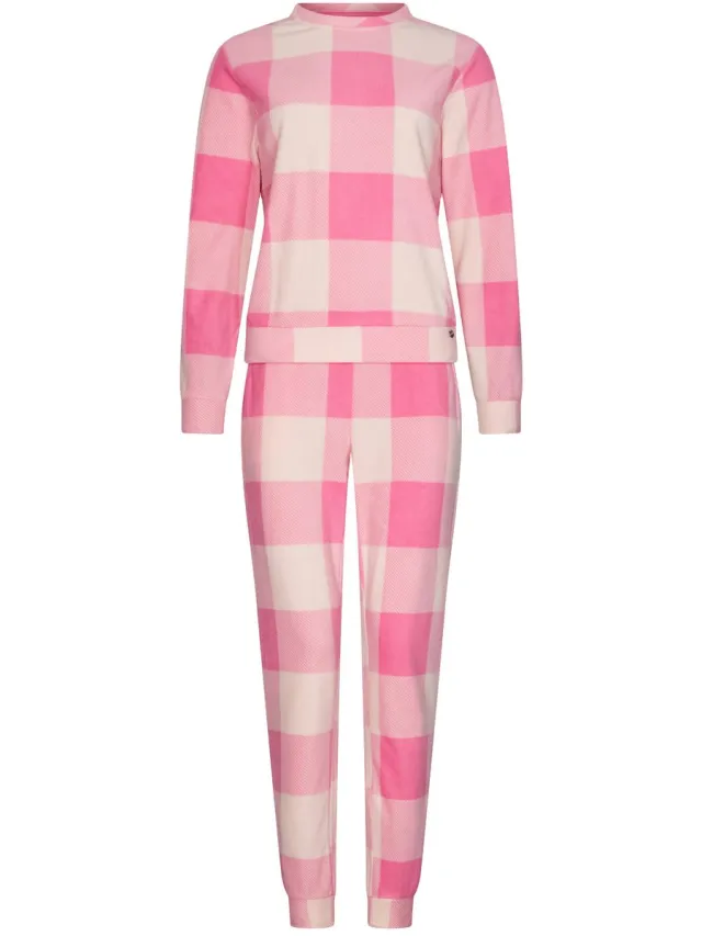 Rebelle Cin Cin - Pyjama/Huispak - Fleece - Roze Geruit