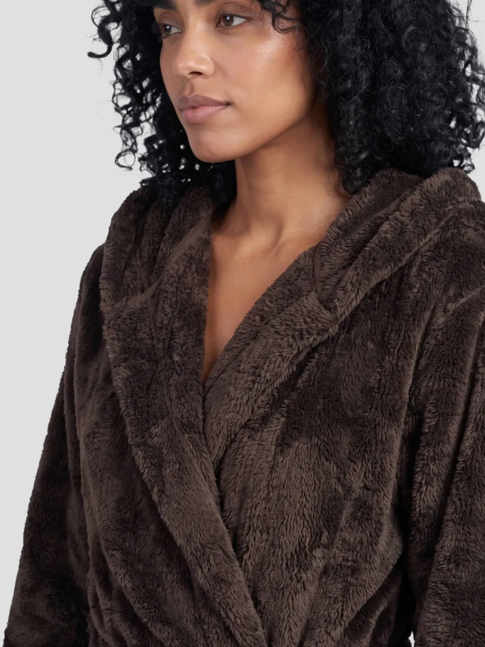 Dreamcovers fleece badjas - donkerbruin, foto 4