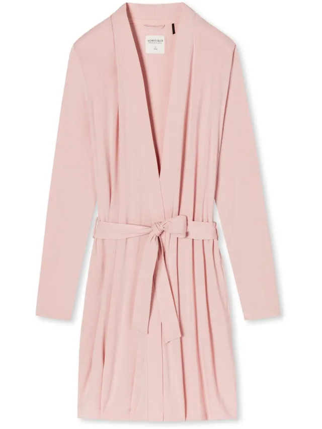 Schiesser Essentials badjas - dames kamerjas modal roze