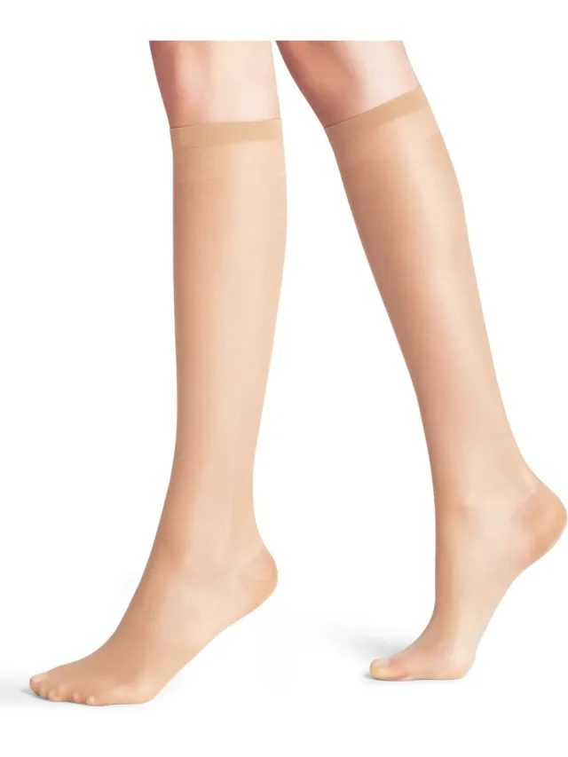 Falke Vitalize transparante met compressie materiaal sheer 20 DEN kniekousen dames transparant-42 beige 4059