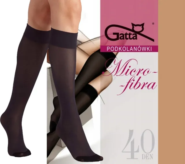 Gatta Kniekousen Dames – One Size – (1 paar) – 40 Den – Drukvrije Kniesokken – kleur Toffe ( warm karamelbruin ) Toffee