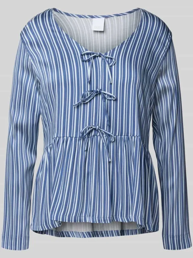 CCDK Copenhagen Regular fit blouse met sierstrikken, model 'Bea' Blauw
