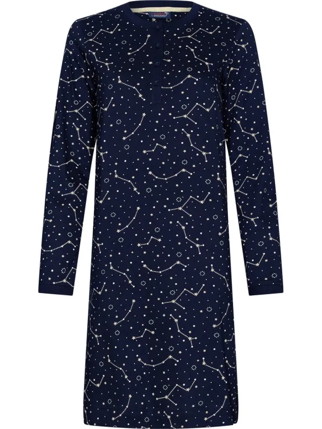 Rebelle Dames Nachthemd Rebelle - Adventure Night - Katoen - Blauw