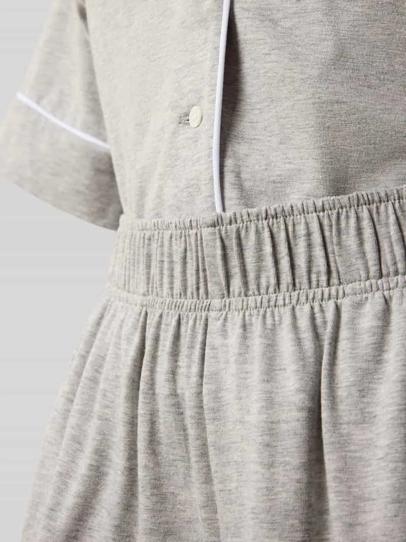 Polo Ralph Lauren Pyjama met logostitchings, model 'POLO ESSENTIALS' lichtgrijs gemêleerd, foto 3
