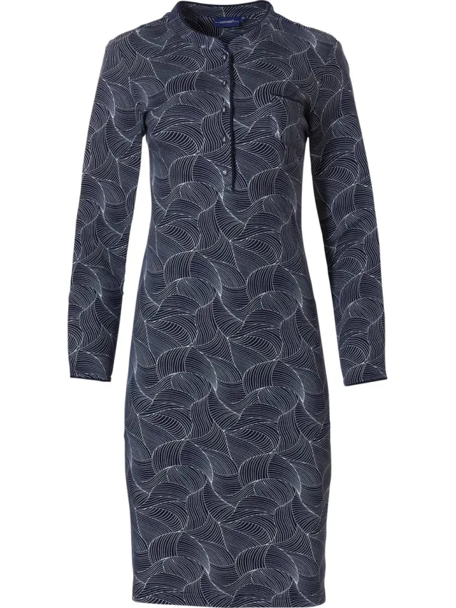 Pastunette Dames Nachtemd Winter Bloom Blauw