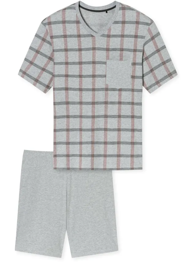Schiesser Pyjama kort - Heren - Pyjamas grijs- melange