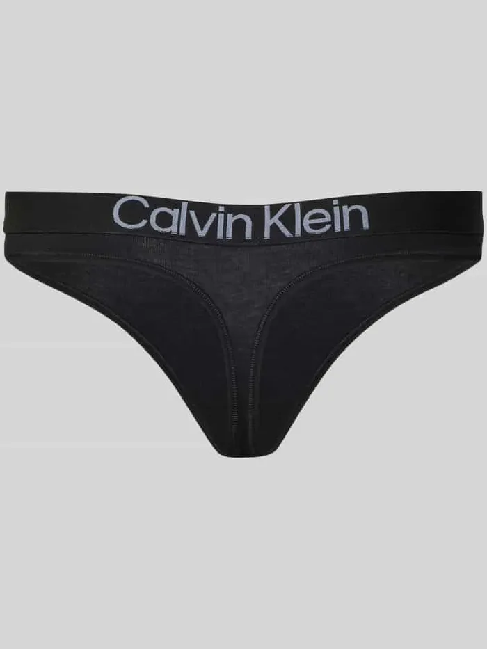 Calvin Klein String met label in band, model 'MAX' zwart, foto 2