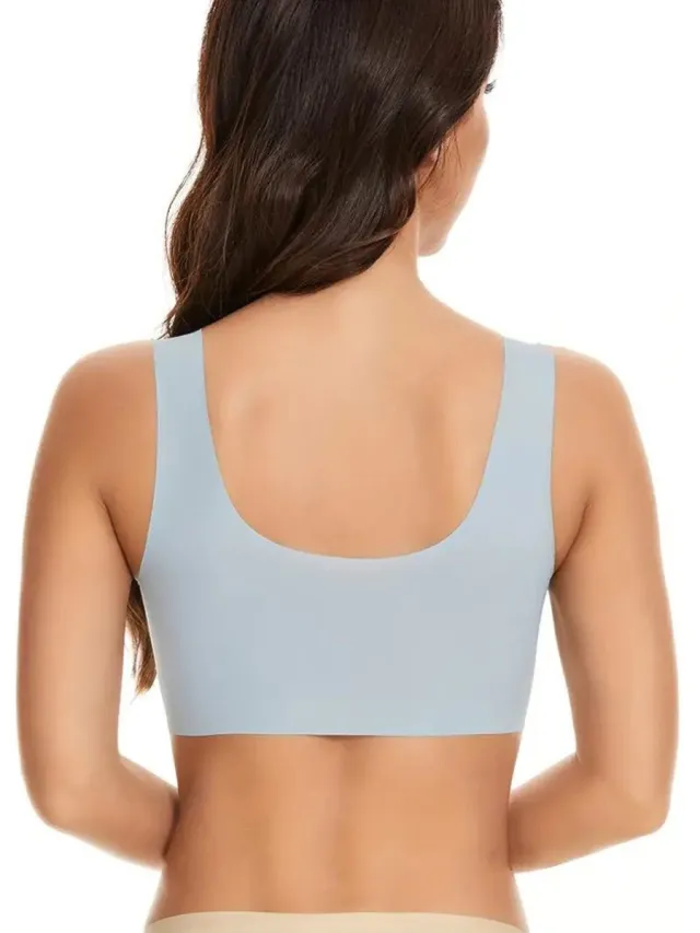 Nivard BH Zonder Beugel - Zonder Bandjes - Push-up Bh's - Comfort Beha - Comfortabel - Sterk - Yoga - Lichtblauw