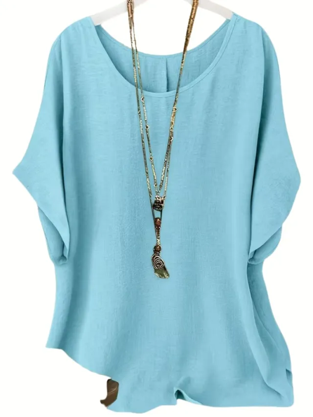 Currero Topje Dames - Top Kleding - Shirt - Blouse - Kort - Volwassen - Lichtcyaan