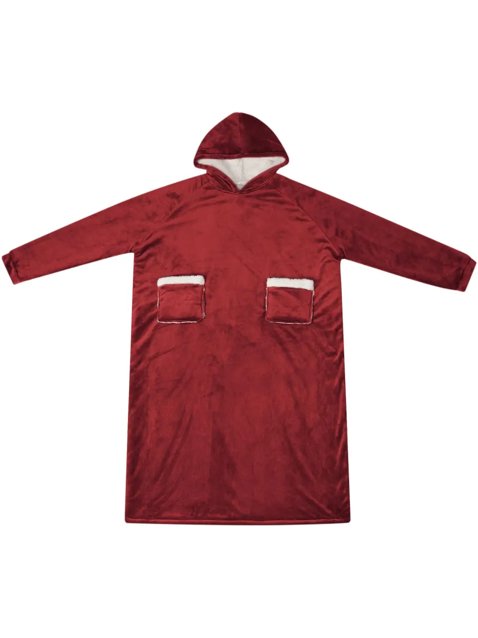 vidaXL Deken hoodie Bordeaux Rood M Fleece en Flanel, foto 2