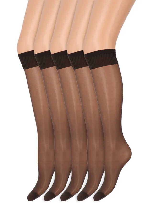 Marianne Drukvrije pantykousen | Lycra | 20 Denier | Merk: Marianne | Maat: One Size | Kleur: Graphite | 5 Paar Bruin
