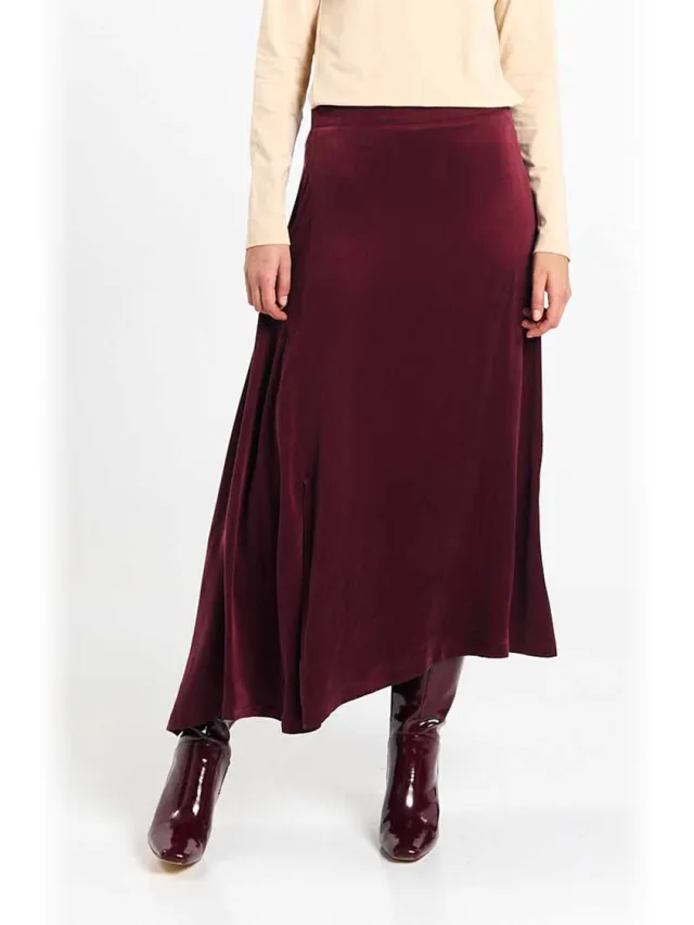 SUITE13LAB dames vegan Midirok Joe Bordeaux Donkerrood