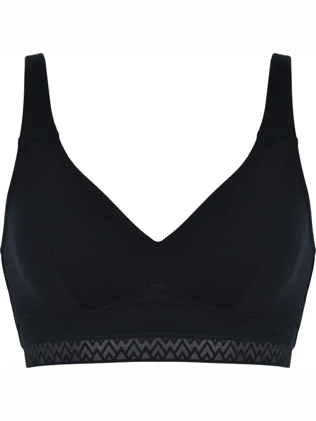 Naturana Katoenen soft bh met kanten rand - 5331 - Zwart