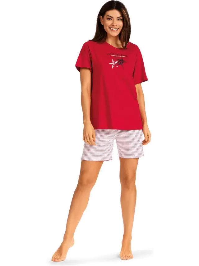 Comtessa Rode Comtessa shortama waves - Rood - Maat - 50