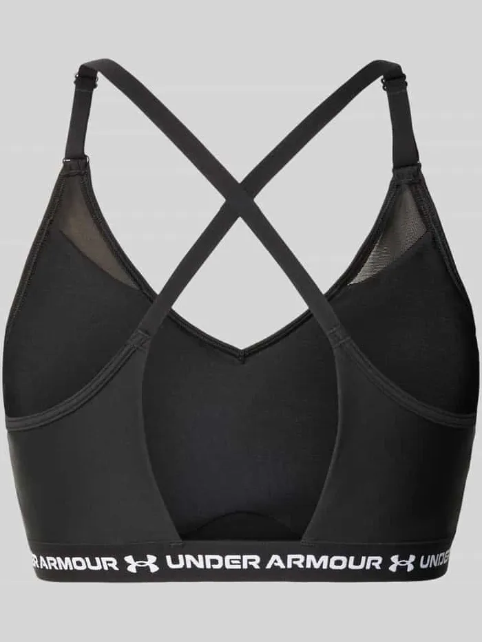 Under Armour Sport-bh met labelopschrift model 'UA Crossback Low Bra' zwart, foto 2