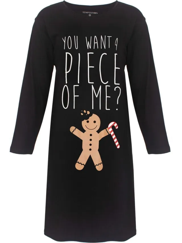 Temptation Dames Bigshirt - Nachthemd - Slaapkleed - Zwart