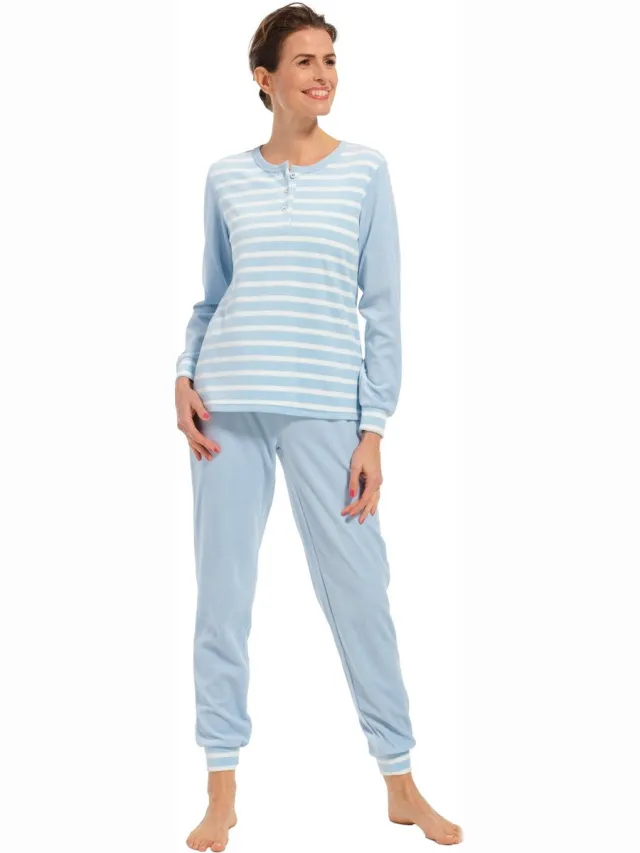 Pastunette dames pyjama Badstof - Blue Stone - 48 - Blauw