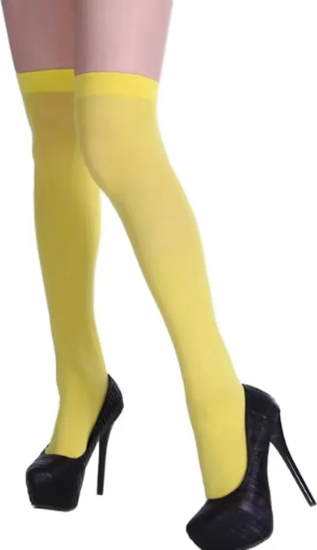 Scoby Overknee Sokken - Gele Sokken - Kousen - Unisex - Socks-43 - 54CM Geel