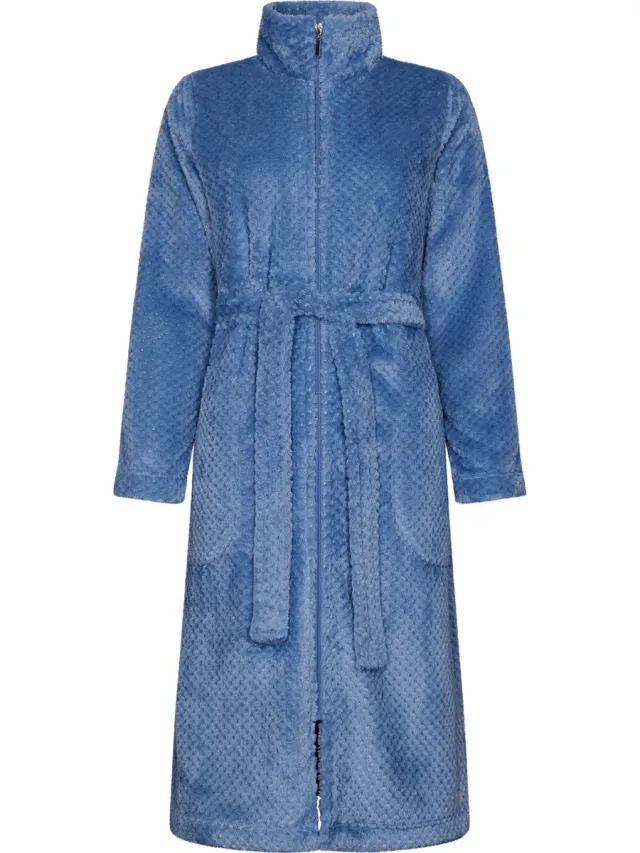 Pastunette Duurzame fleece badjas blauw - Blauw - Maat