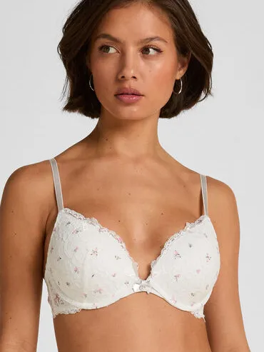 Hunkemöller Voorgevormde push-up beugel bh Marine Wit