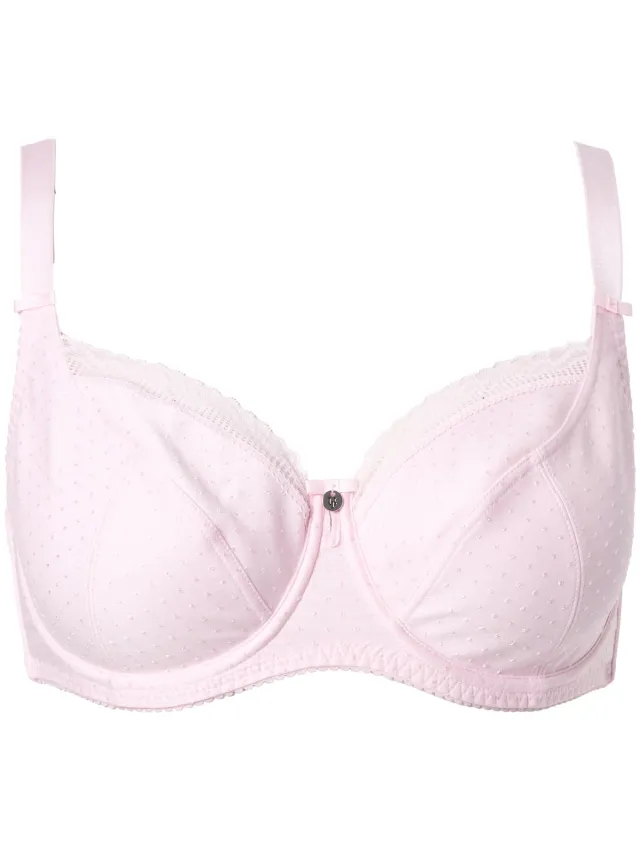 Ulla Popken Dames - Beugelbeha jacquard kanten rand - Babyroze