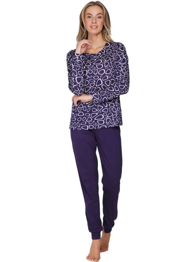 Pastunette Purple Pebbles pyjamaset donkerpaars donkerpaars/wit