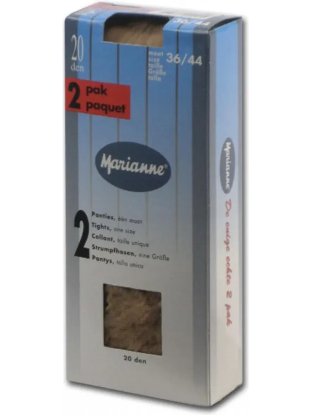 Marianne panty 20 denier - 6 pack zwart