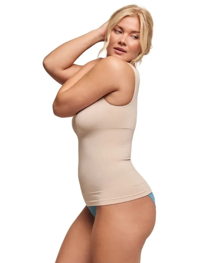 Shapesse Fine Shaping Tank Top | Light Beige