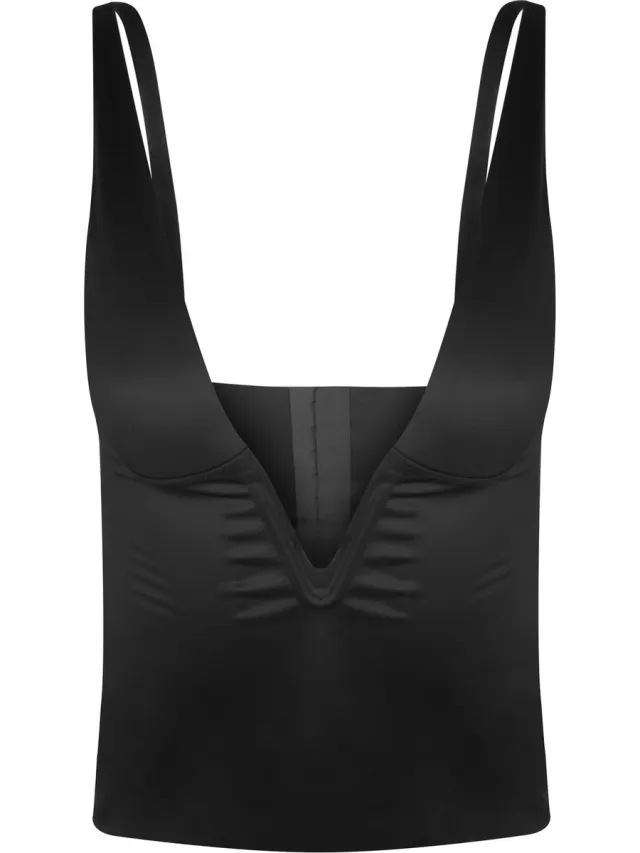 MAGIC Bodyfashion Gloss Low Plunge Top Dames Corrigerend ondergoed - Black Zwart