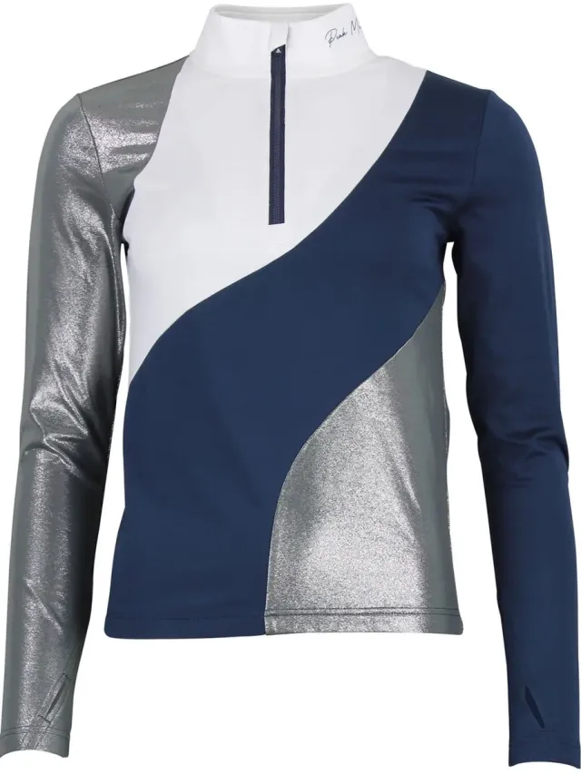 Peak Mountain Dames met lange mouwen zip T-shirt Peak Mountain Aramis zeezilver