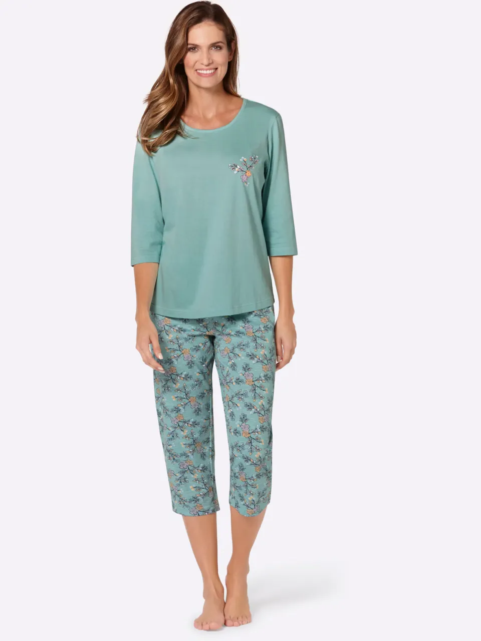 Pyjama's lindegroen + bleu