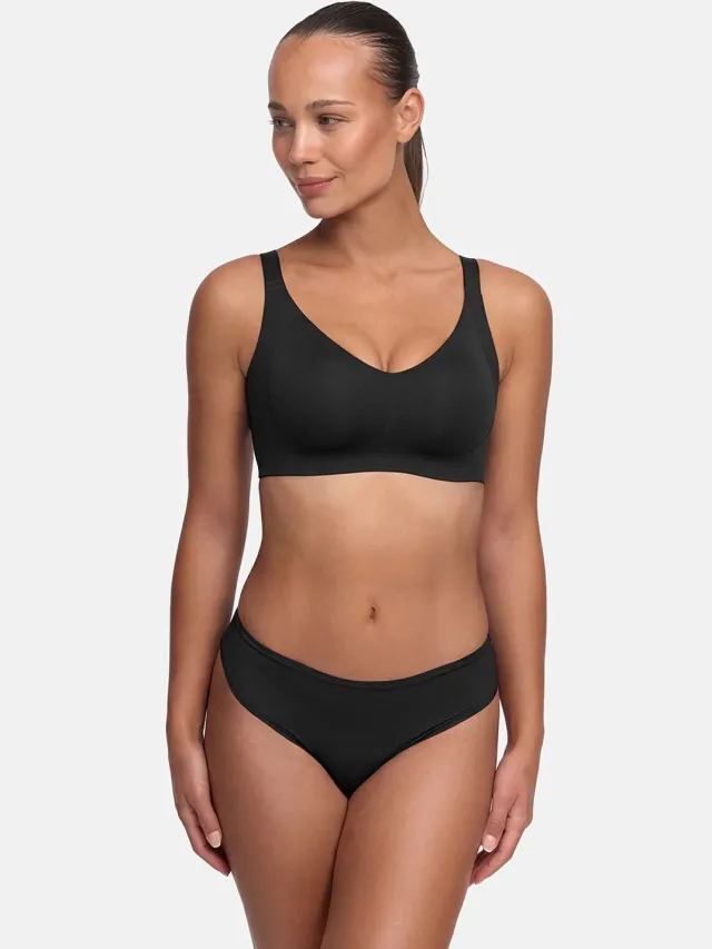 cfab Naadloze compacte push-up bh - Zwart - M - BH Zonder Beugel Voorgevormd - Ondergoed - Naadlos