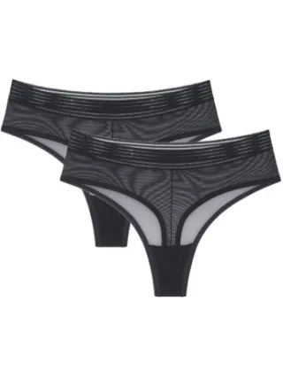Triumph Tempting Sheer highwaist string zwart Beige,Zwart,Bruin