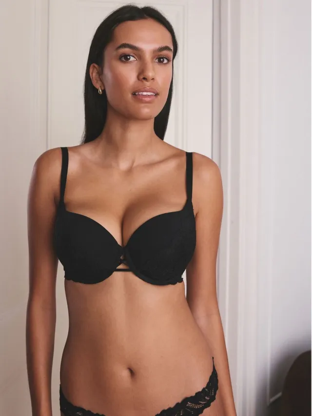 Next Dames - A-D Wow Triple Boost kanten multiway beha - Zwart Black