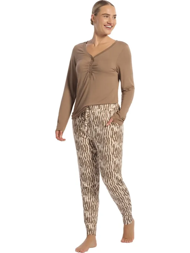 Ten Cate Basics pyjama set faded lines voor Dames