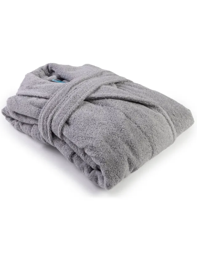 ARTG Robezz - Badjas Sjaalkraag - 100% Badstof Katoen - Licht Grijs - Light Grey - (2XL)