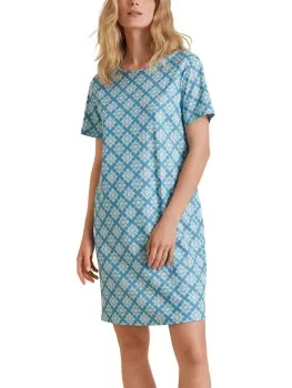 Calida Daylight Dreams Short Sleeved Nightdress * Actie * Versch.kleure/Patroon,Blauw