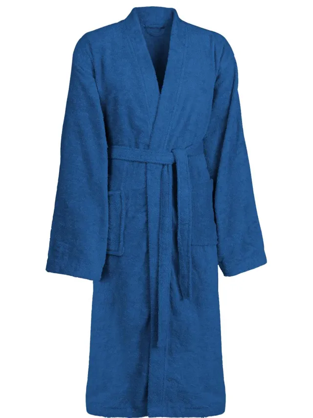 vidaXL Badjas KINN Blauw L Katoen